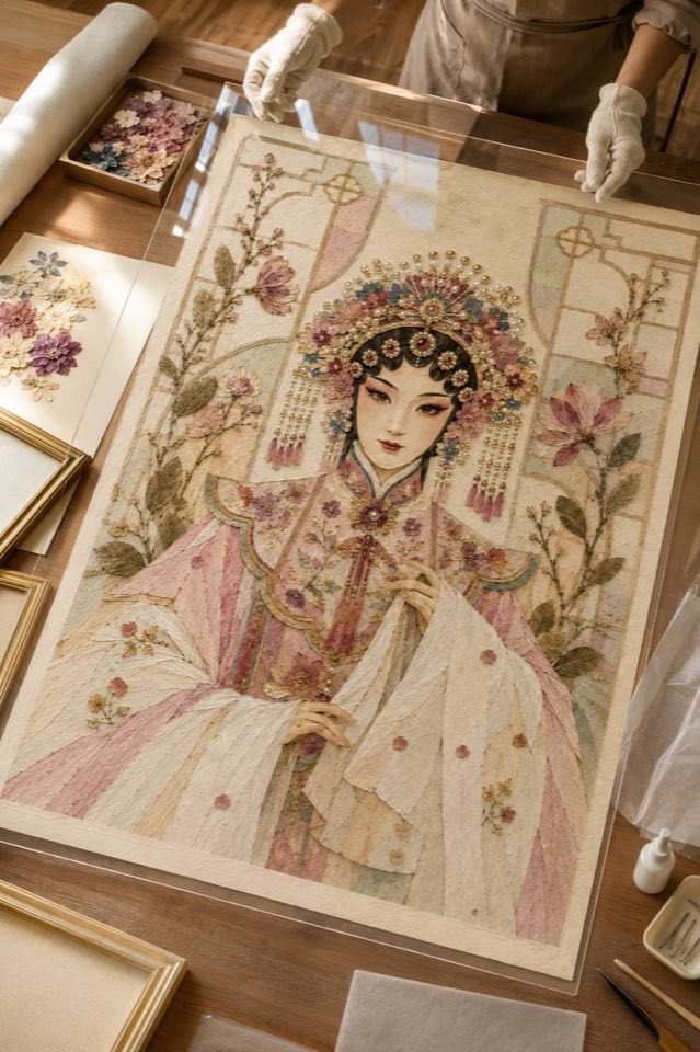 押花封存过程