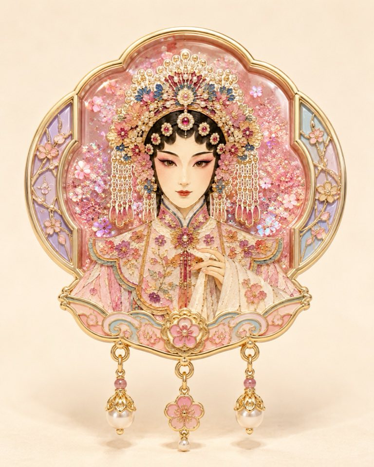 《粤韵花影》流沙冰箱贴