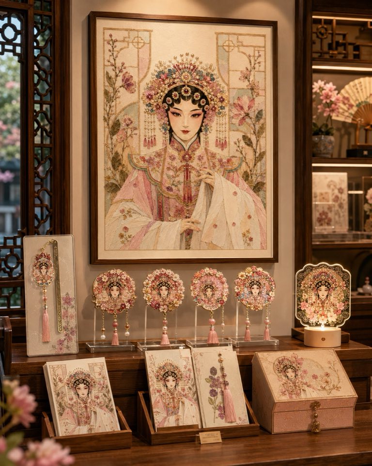 《花·旦》文创店陈列场景